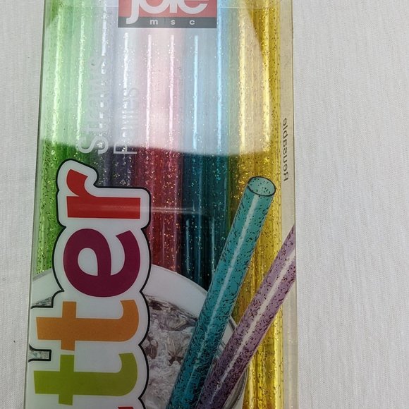 Joie Glitter Straws Reusable 20 Piece Cleaning Brush Included New in Package - Picture 5 of 5